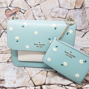 #bagsavenue fast ship remi embroidered lea crossbody aphrodite L-zip Kate spade